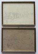 Attributed to Miles Birket Foster
A landscape scene
Pencil sketch
Stamped initials in a roundel
24.5