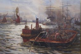 19th century British School
A busy harbour with tugs and masted ships
Watercolour
56.5 x 83cm