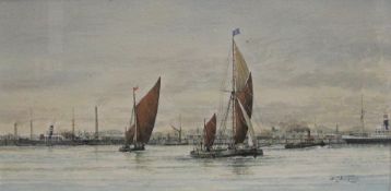 H.C Arrowsmith
"Up the river on the evening tide"
Watercolour
Signed and dated 1986, labels verso
20