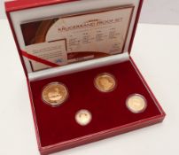 A 2006 Krugerrand set, no 80/700, comprising a Krugerrand, 1/2 Krugerrand, 1/4 Krugerrand and 1/10