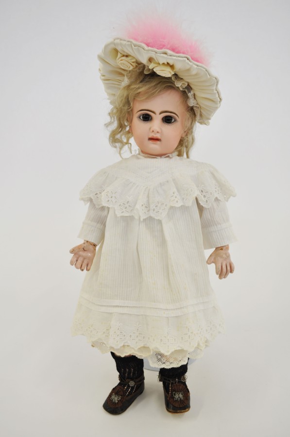 Late 19th/early 20th Century French Jumeau Bebe doll with printed mark "DEPOSE" followed by a second