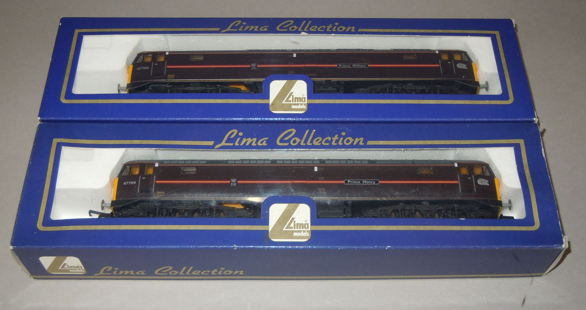 OO gauge, Lima: two EWS Class 47 diesel locomotives. Consists of L204794 `Prince William 47798`;