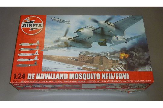 Airfix plastic model kit, A25001, 1:24 De Havilland Mosquito NFII/FBVI. Boxed, unstarted and appears