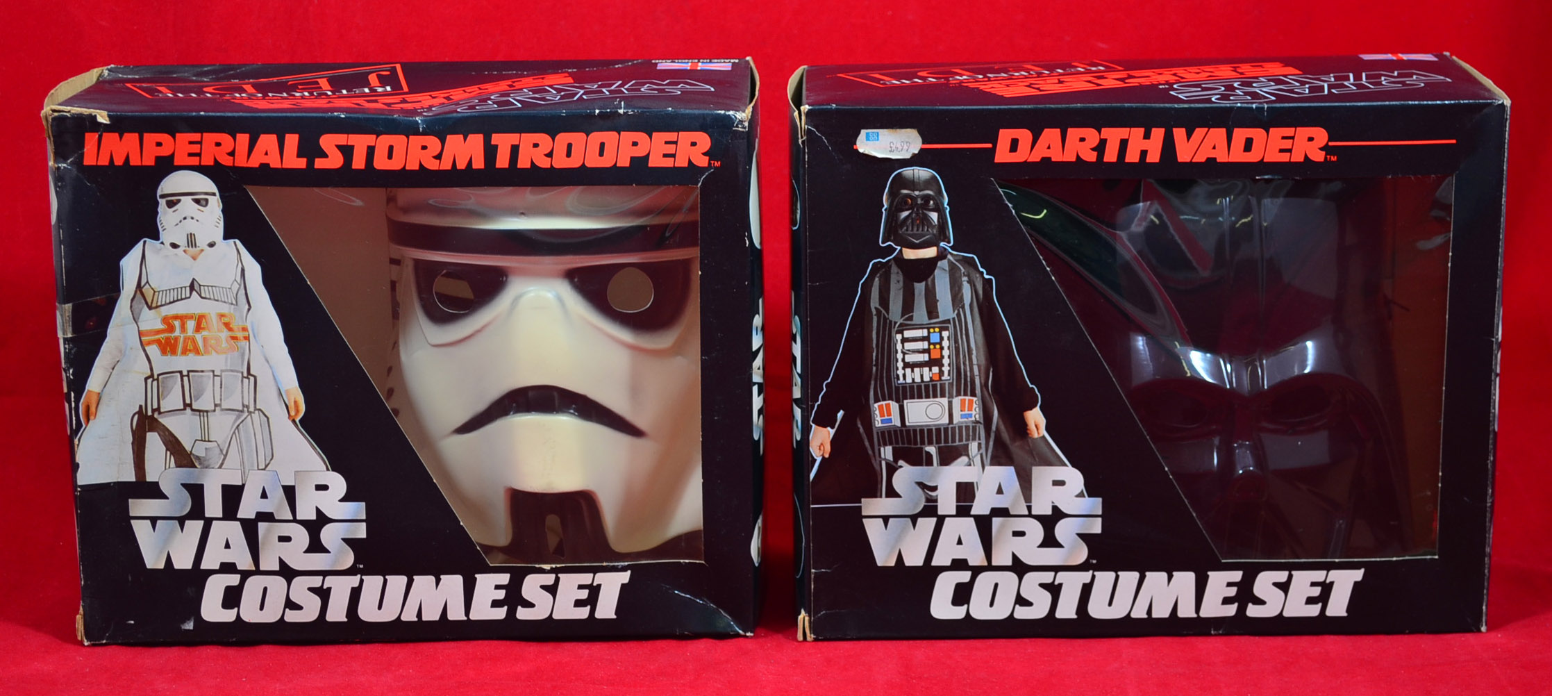 Two Acamas Toys Star Wars costume sets, 1983, made in England, both unworn: Imperial Stormtrooper (