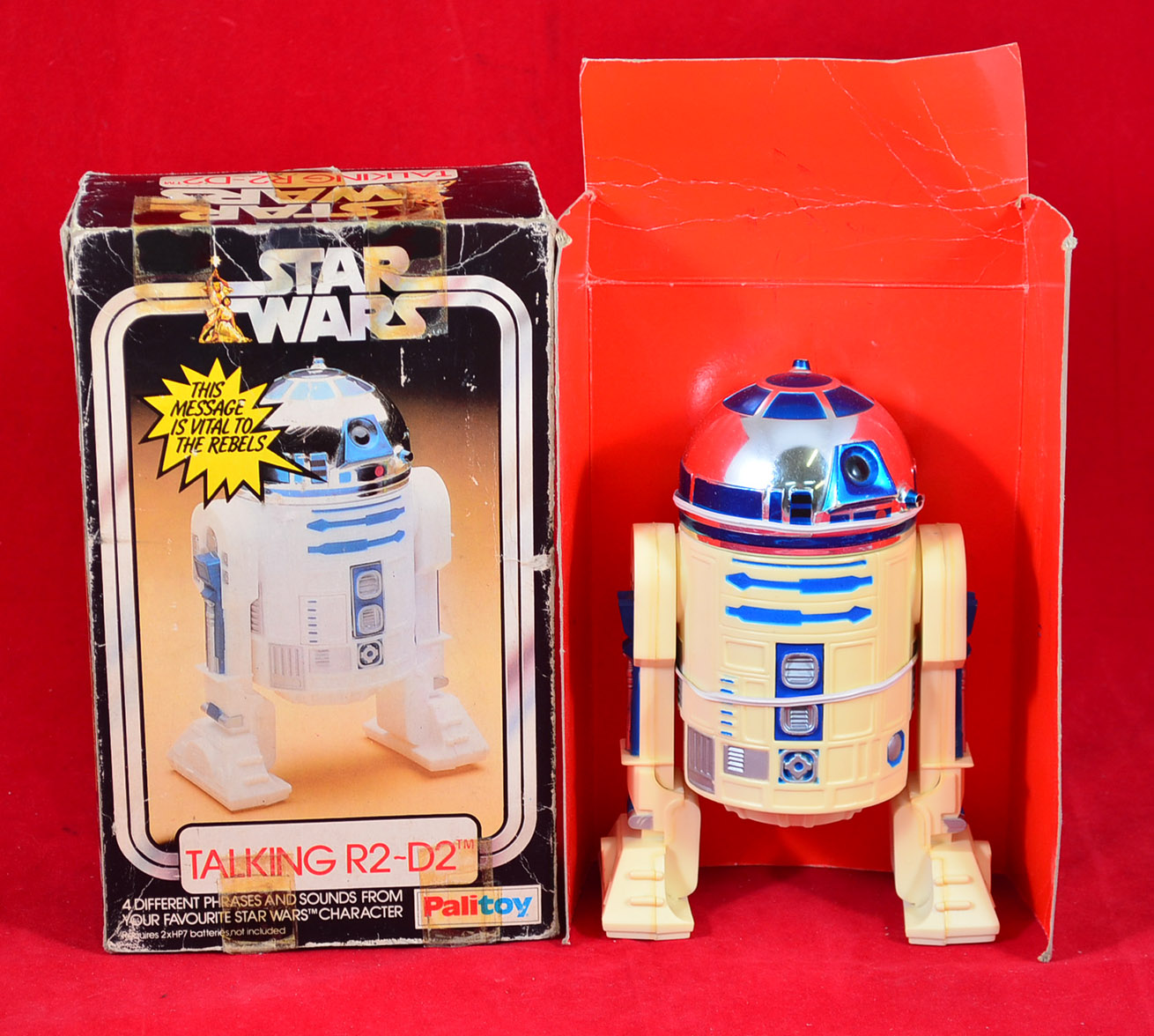 Palitoy Star Wars Talking R2-D2. VG in G box (lots of scuffs and creases).