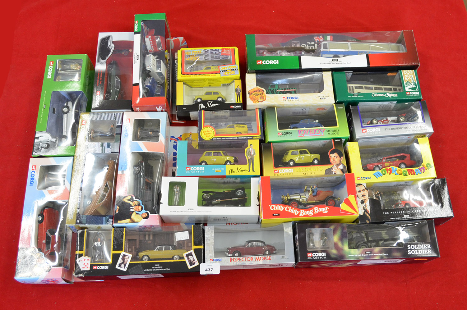 23 x Corgi die-cast models, all TV/film related. All boxed, overall appear E.