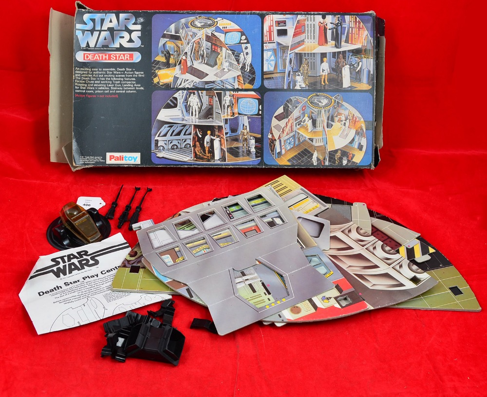 Palitoy Star Wars Death Star, appears complete (includes: 11 plastic clips, nine cardboard pieces,