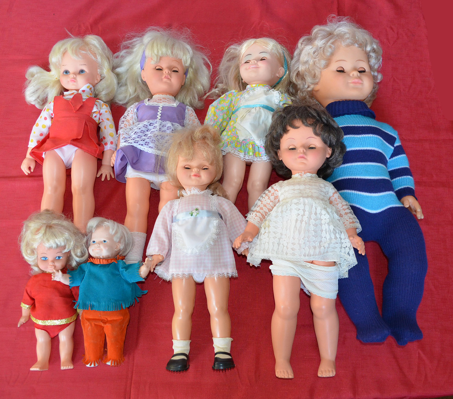 Selection of 1960`s/70`s dolls, includes: Denys Fisher Wanda; Palitoy Tracy`s Tea Party; large Lines