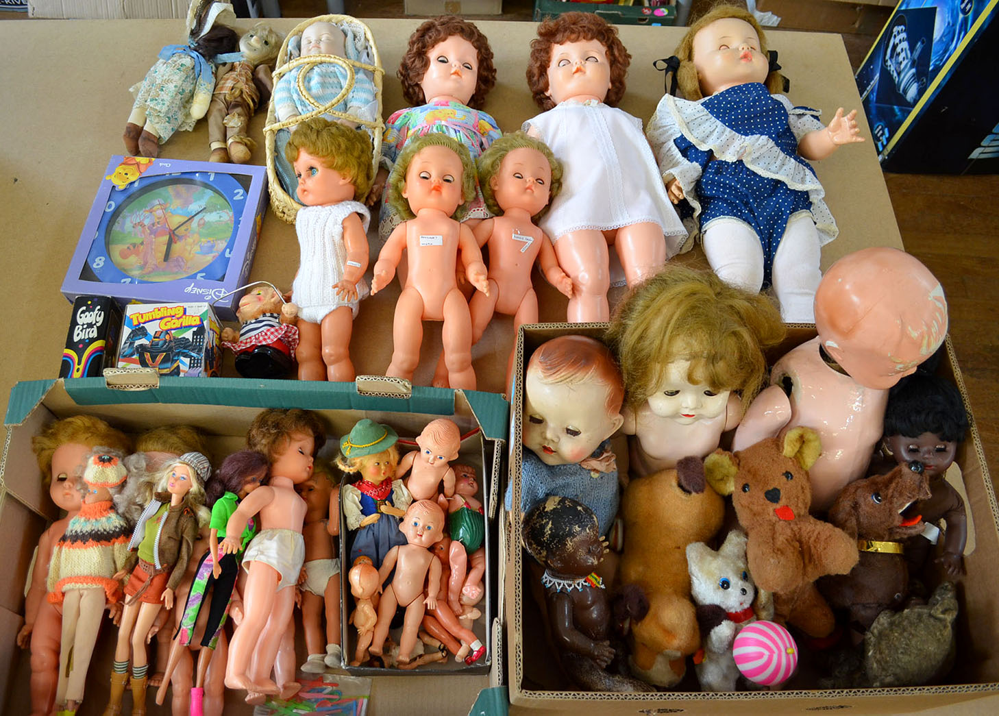 Quantity of assorted dolls and soft toys, includes Roddy, Pedigree Worzel Gummidge etc. F-G.