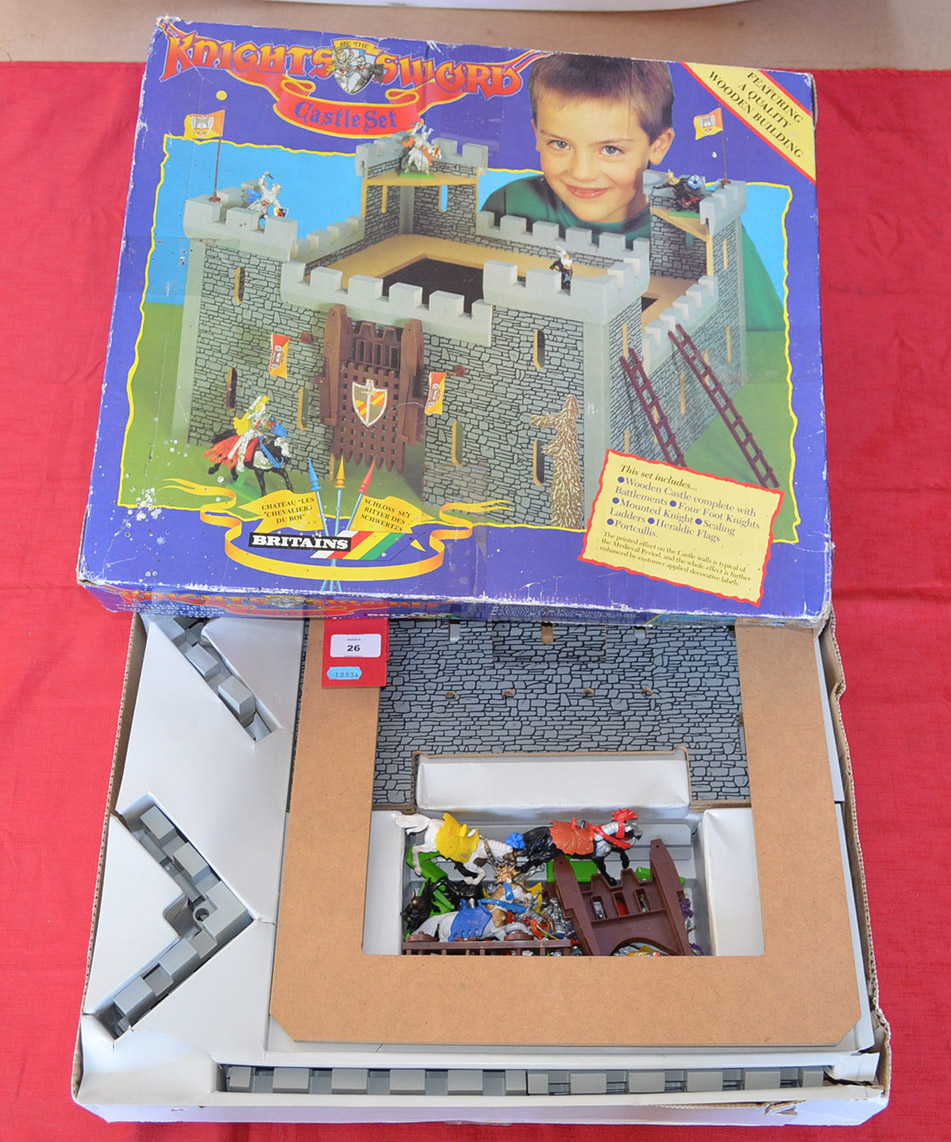 Britains Knights of the Sword Castle Set. Appears G in F box with 14 x Britains Knights of the Sword