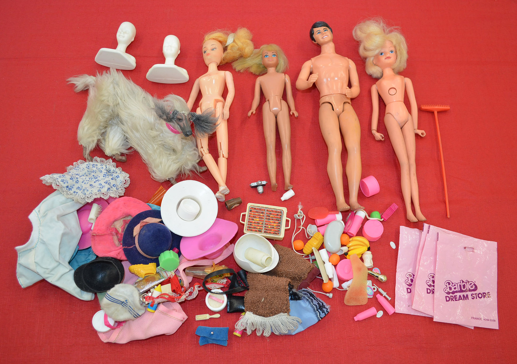 Four fashion dolls, includes Mattel Skipper, Palitoy Tressy, etc. (F). Together with a selection