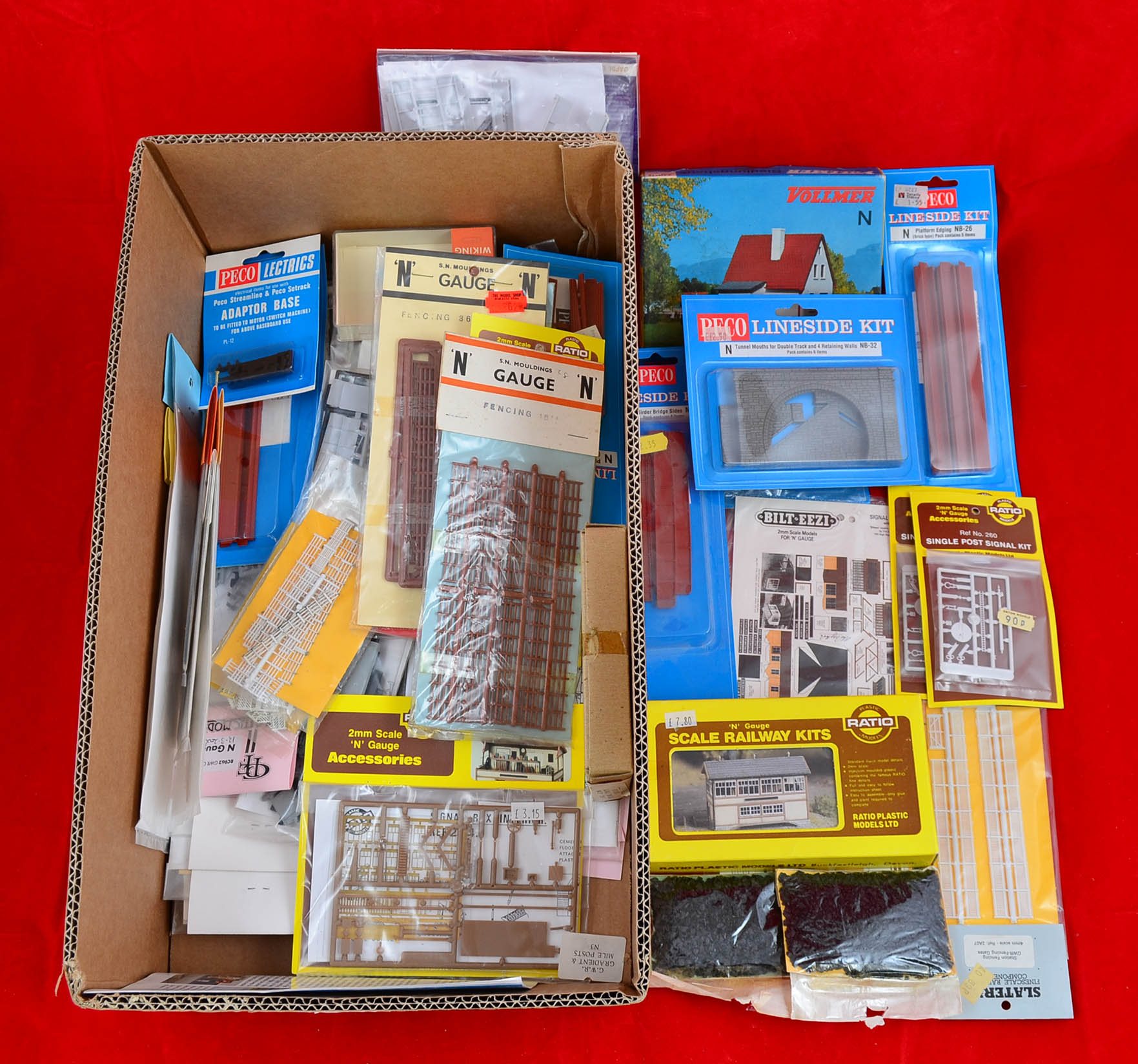 N gauge, quantity of kits and accessories.