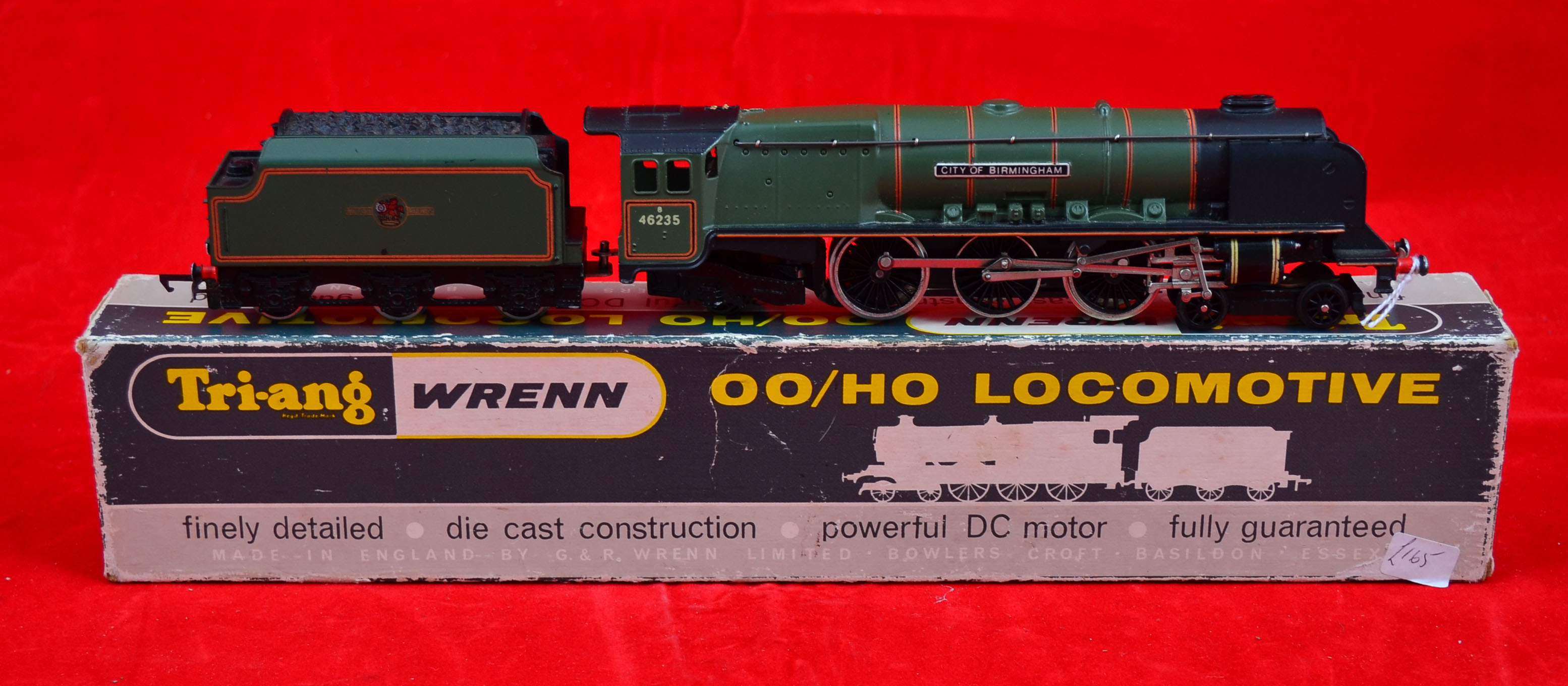 OO gauge, Wrenn W2228 BR green 4-6-2 `City of Birmingham 46235`. VG in F/G box.