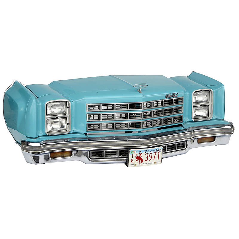 American ""Lincoln Monte Carlo"" Car Front, c. 1975 Original, with headlights, size 78 x 32 x 24 ½