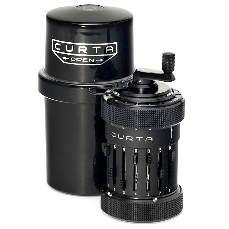 Curta Type I, 1948 Serial no. 67306. ? As the smallest miniature stepped-drum machine, with