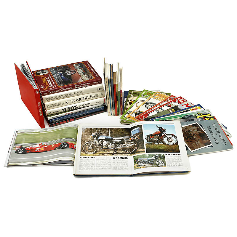 Lot Collector`s Literature ""Cars and Motorcycles"" Books and catalogues; in Dutch, French and