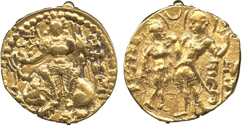 † Coins of India. Gupta. Samudragupta (335-380 AD), Gold Dinar, Dynastic type commemorating his