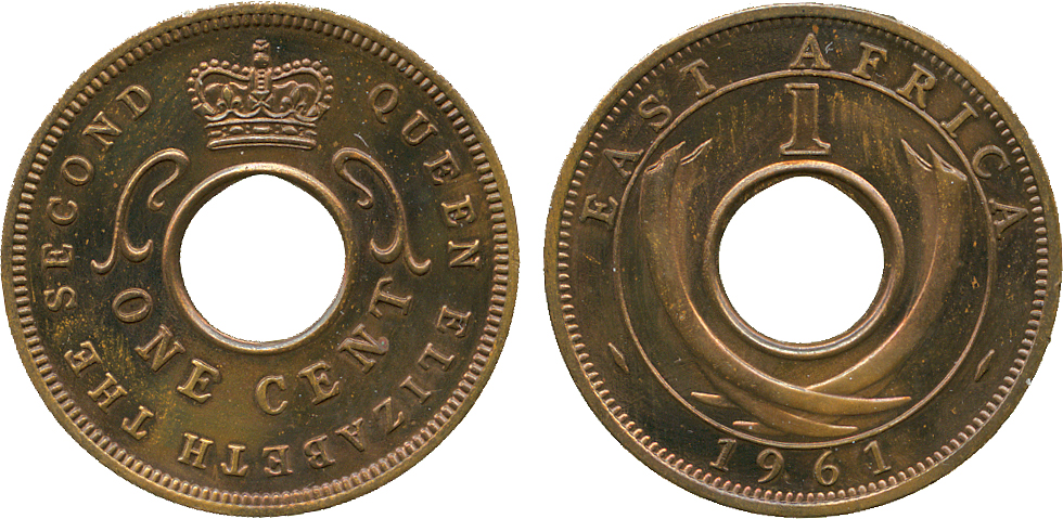 † AFRICA. East AFRICA. Bronze Proof Cent, 1961 (KM 35). Choice uncirculated, moderately toned. The