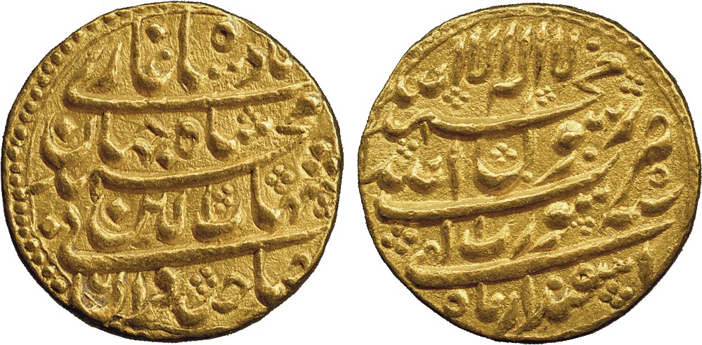 † Coins of India. Mughal. Shah Jahan I, Gold Mohur, Surat, Year 5, month of Isfandarmuz, 10.94g (