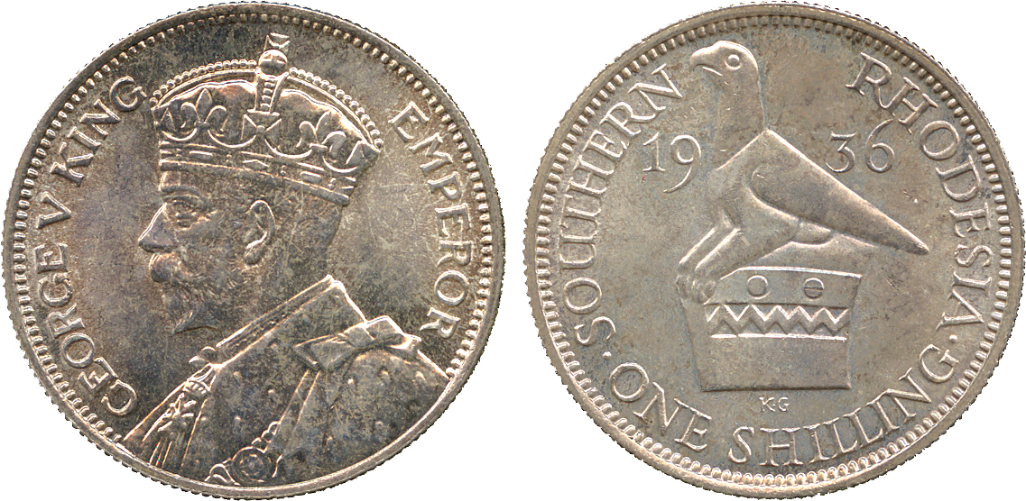 † AFRICA. Rhodesia. Southern Rhodesia. Silver Shilling, 1936 (KM 3). Choice uncirculated. Part of