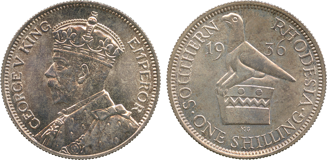 † AFRICA. Rhodesia. Southern Rhodesia. Silver Shilling, 1935 (KM 3). Choice uncirculated. Part of