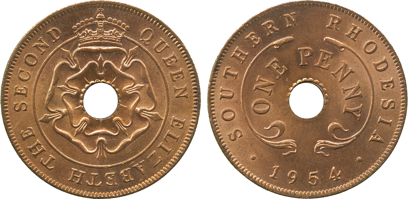 † AFRICA. Rhodesia. Southern Rhodesia. Bronze Penny, 1954 (KM 29). Gem brilliant uncirculated.