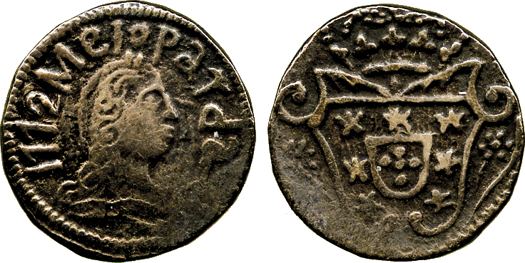 † Coins of India. Portuguese India Goa, Jose I, Silver ½-Pardão, 1772(?) (as KM 181, date is