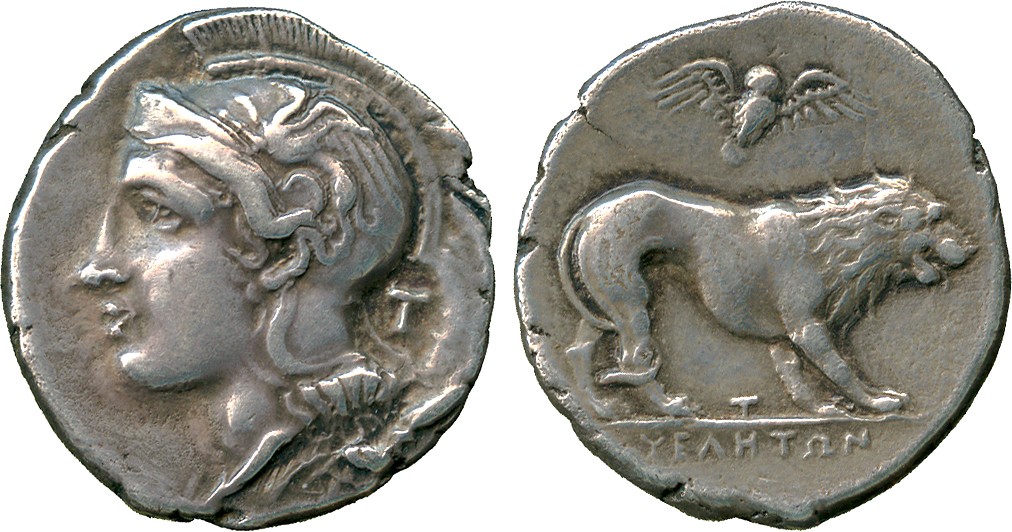 ANCIENT COINS. Greek. Lucania, Velia (c.400-340 BC), Silver Didrachm, head of Athena facing left,