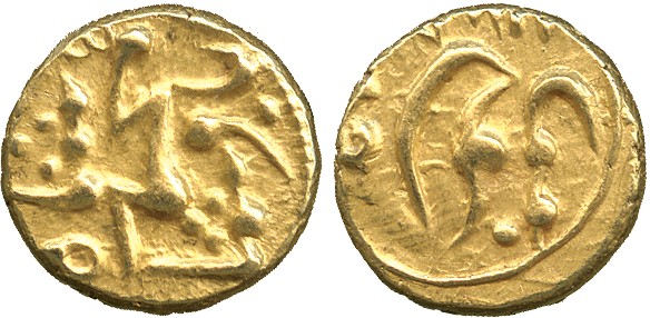 WORLD COINS. India. Princely States, Guti, Gold Pagoda, in the name of Mohammad Shah, 2.74g.