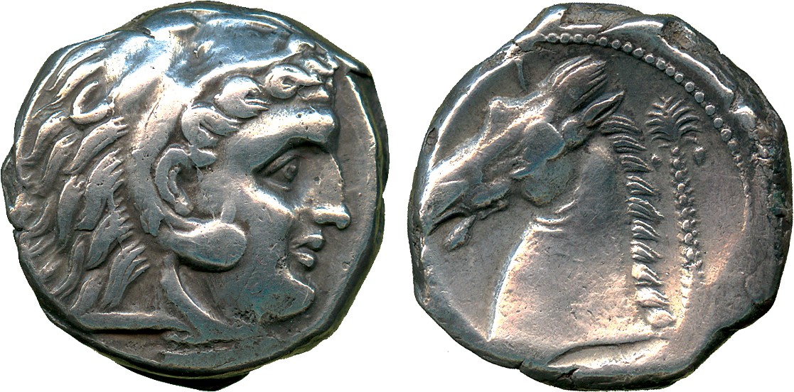 ANCIENT COINS. Greek. Siculo-Punic (c.300 BC), Silver Tetradrachm, head of young Herakles right,