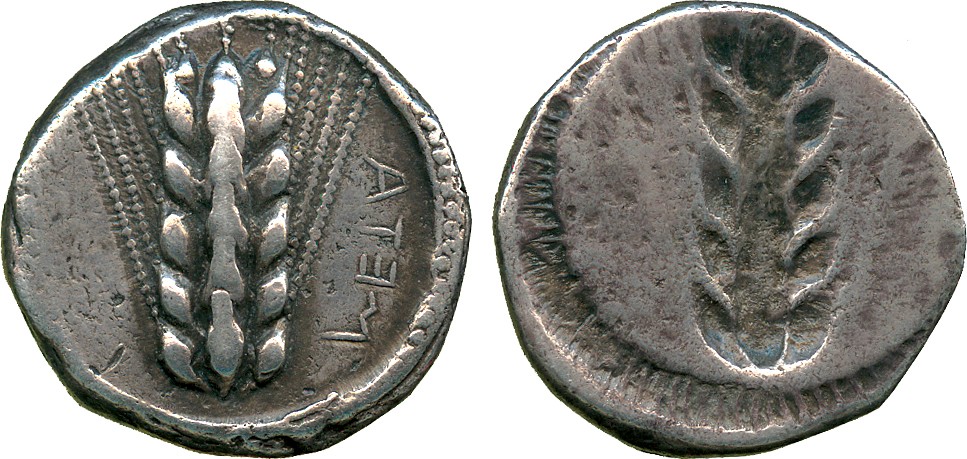 ANCIENT COINS. Greek. Lucania, Metapontum (c.470-440 BC), Silver Incuse Stater, META (retrograde),