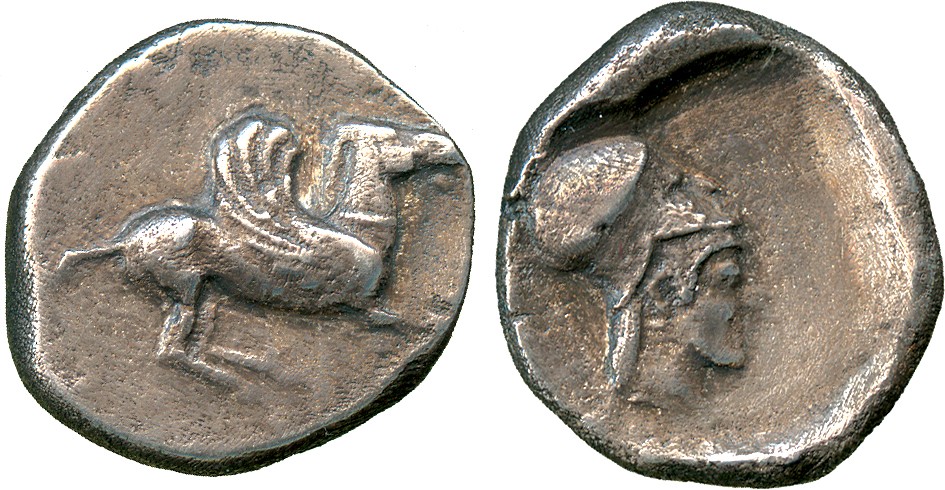 ANCIENT COINS. Greek. Corinth (c.500-450 BC), Silver Stater, Pegasos flying right, koppa below,