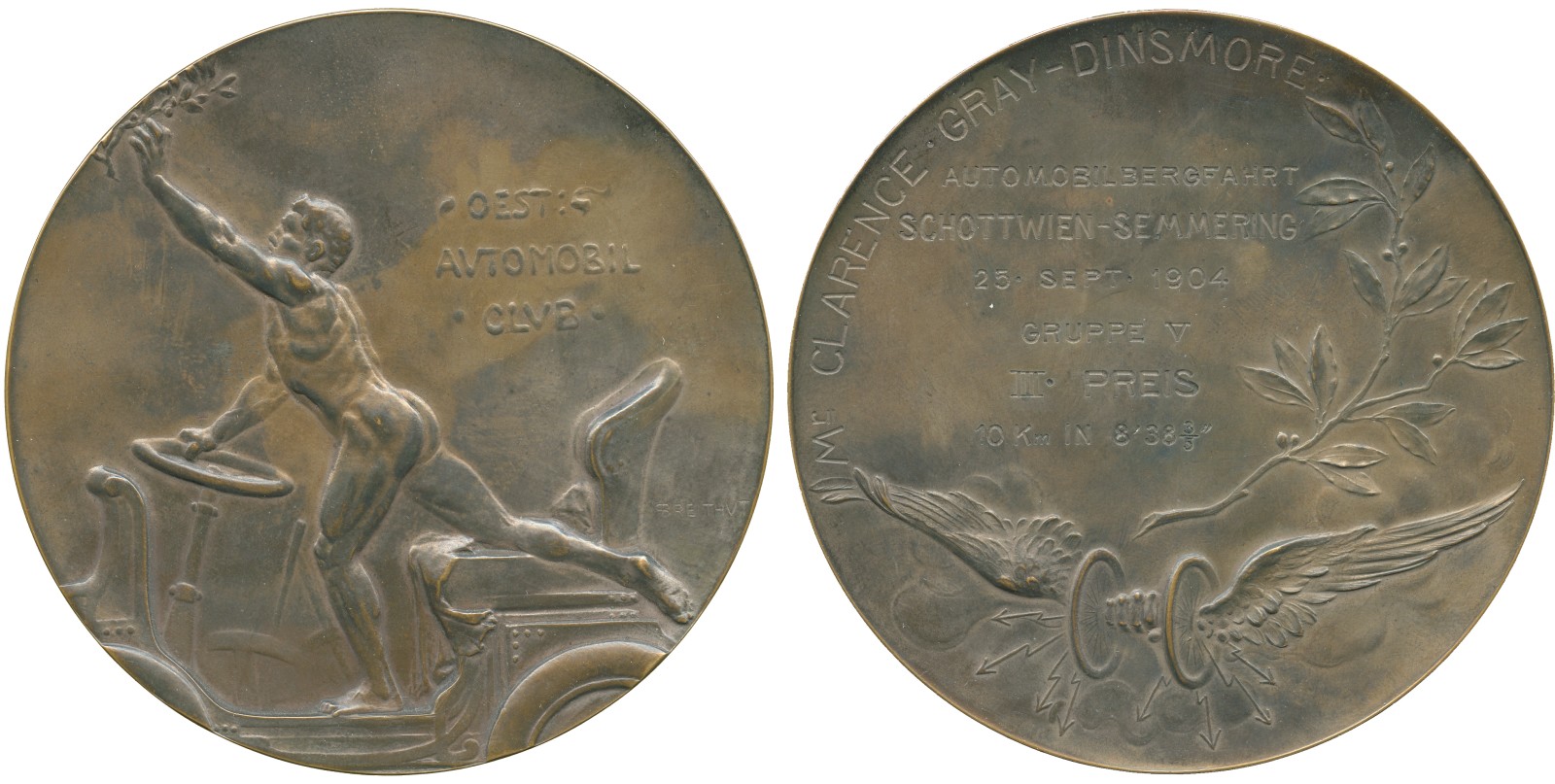 WORLD COMMEMORATIVE MEDALS. Austria and Holy Roman Empire. Motor Racing, an important large Bronze