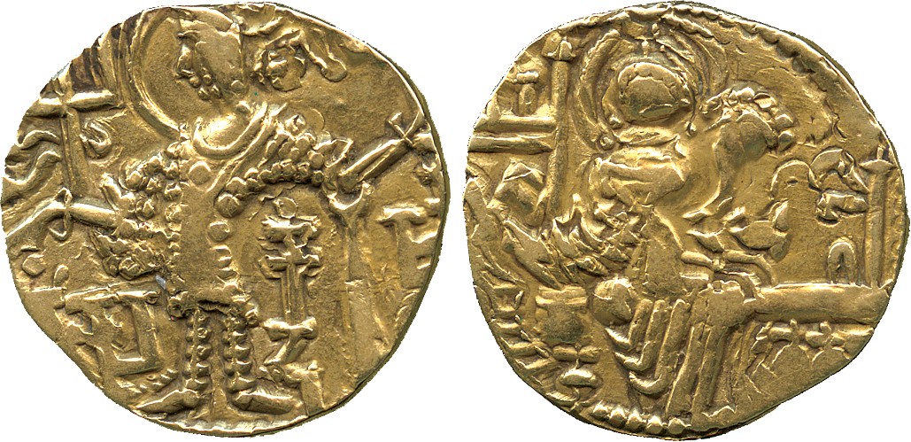 WORLD COINS. India. Kushan, Vasudeva III (c.360-365 AD), Gold Dinar, king standing facing, head