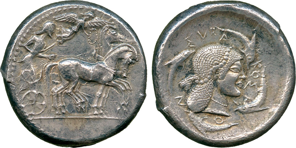 ANCIENT COINS. Greek. Sicily, Syracuse (Deinomenid Tyranny, 485-466 BC), Silver Tetradrachm,