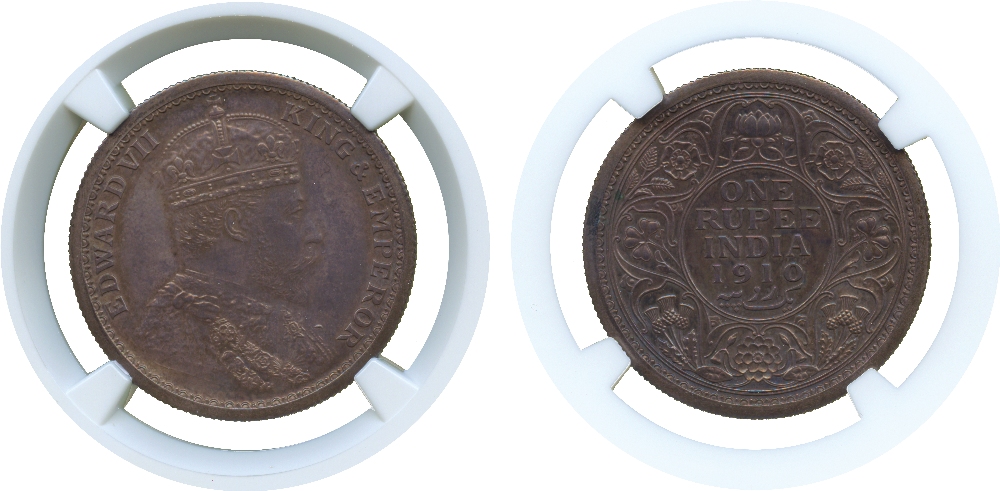 † The David Fore Collection – Part Two. INDIA. British India. Silver Early Pattern Restrike Rupee,