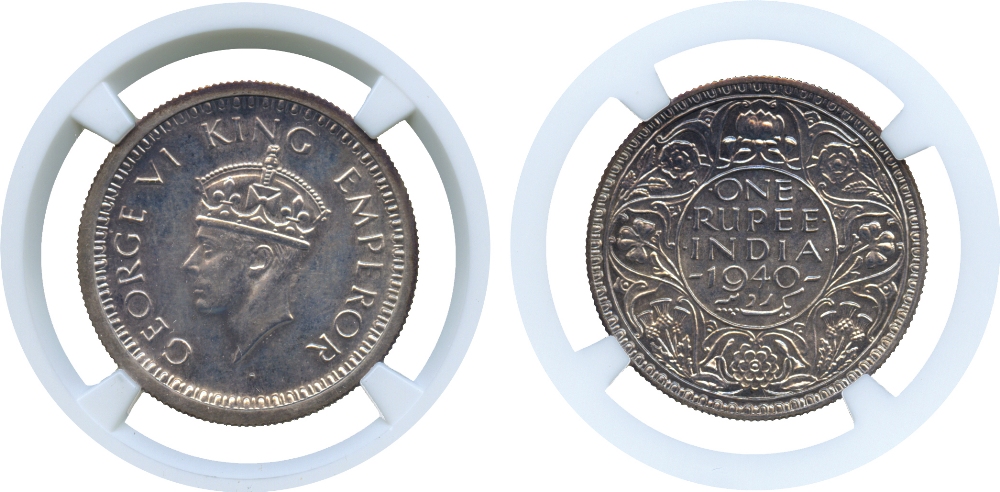 † The David Fore Collection – Part Two. INDIA. British India. Silver Proof Restrike Rupee, 1940C,
