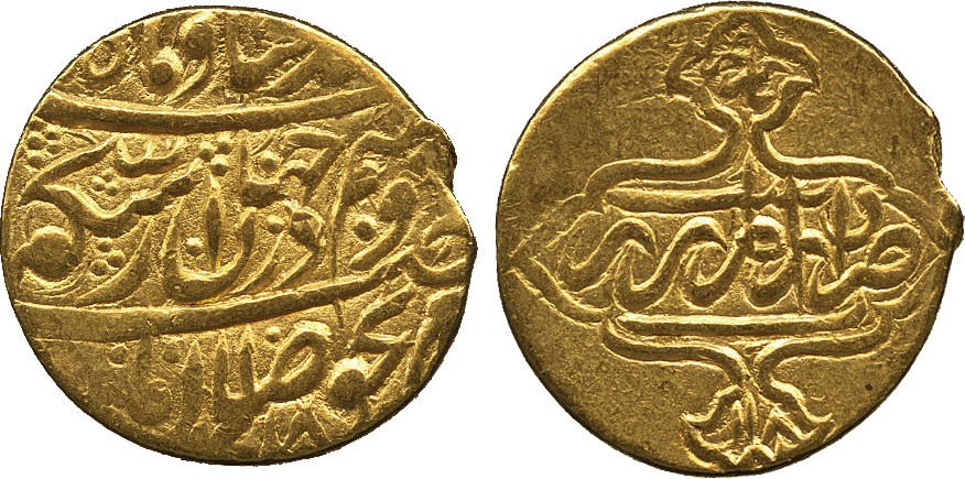 ISLAMIC COINS. ZAND. Karim Khan, Gold ½-Mohur, Rasht 1180h, 5.43g (A 2789). Good very fine.