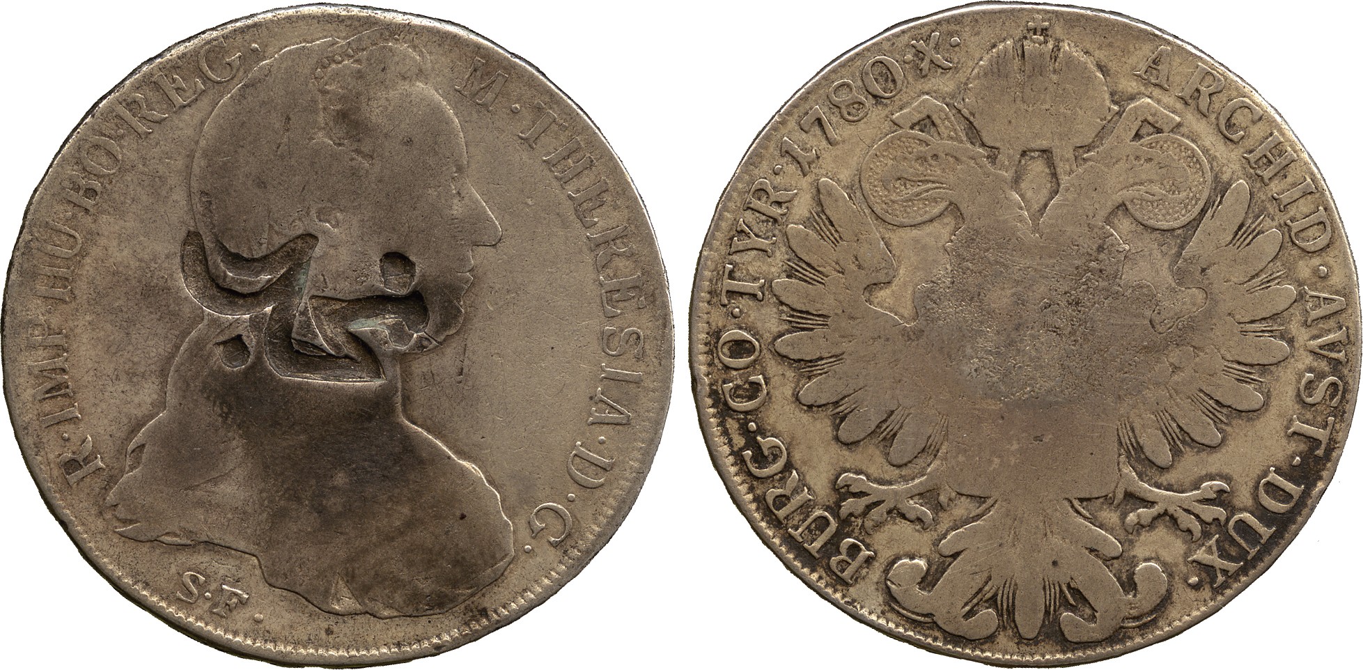 ISLAMIC COINS. SA’UDI ARABIA. Countermark, on Silver Maria Theresa Thaler, Najd, 27.11g (KM 14).