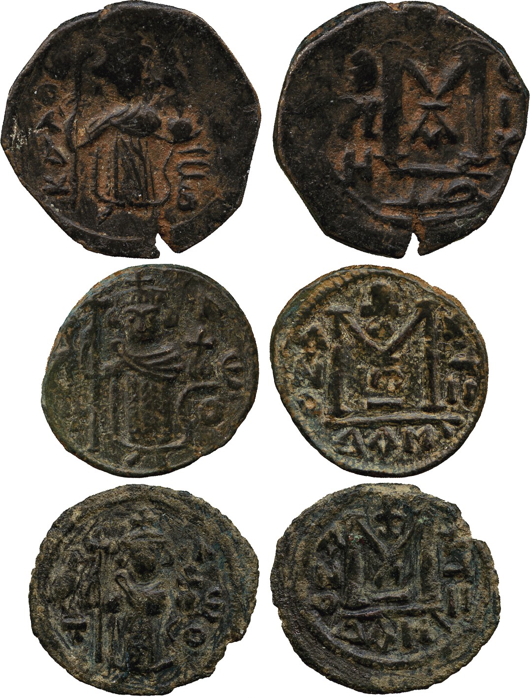 ISLAMIC COINS. ARAB BYZANTINE. Arab Byzantine, Standing Emperor, Copper Fals (3), EMESIS, undated,