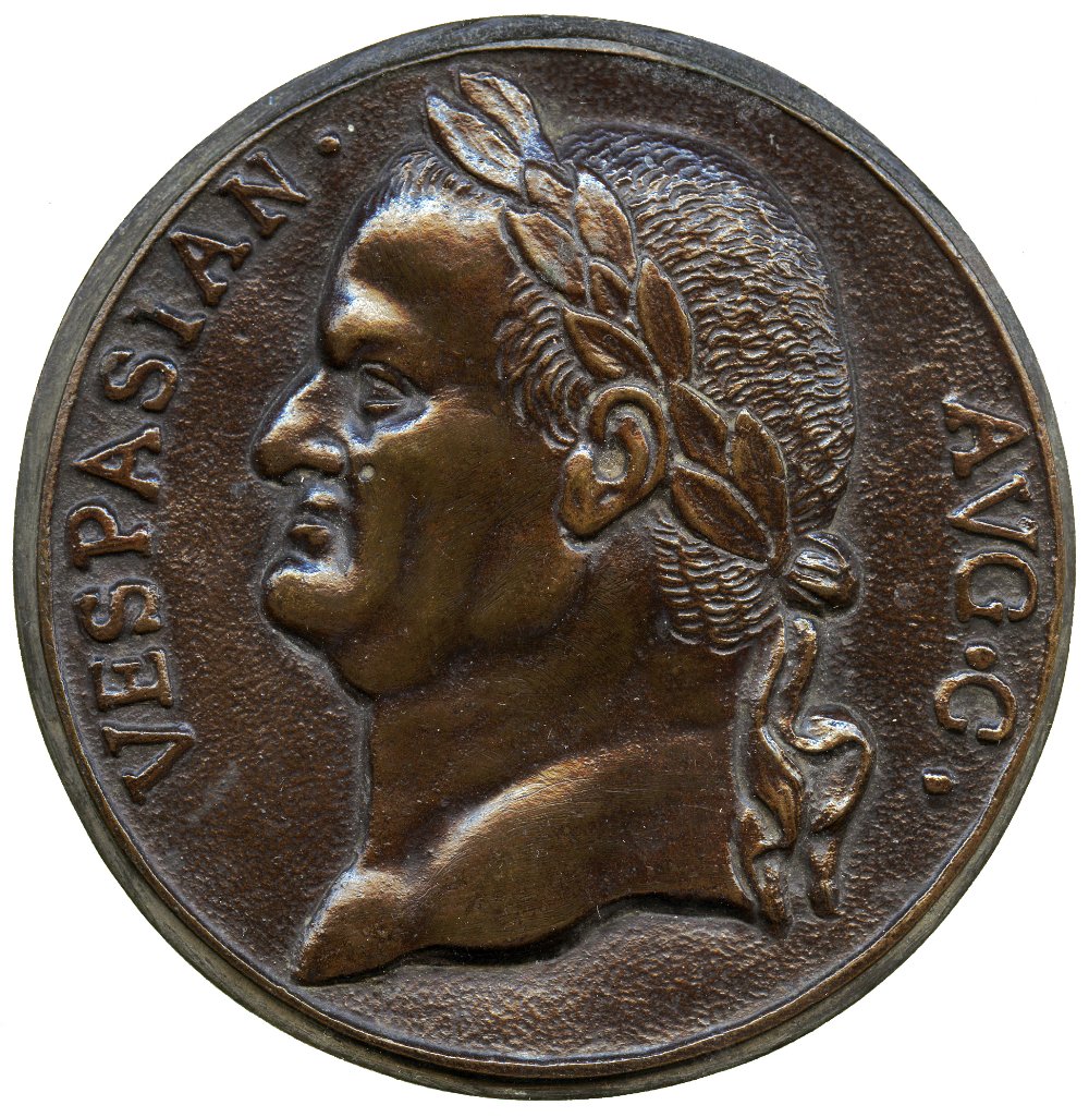 COMMEMORATIVE MEDALS. WORLD MEDALS. Italy. The Emperor Vespasian (69-79), uniface cast Bronze