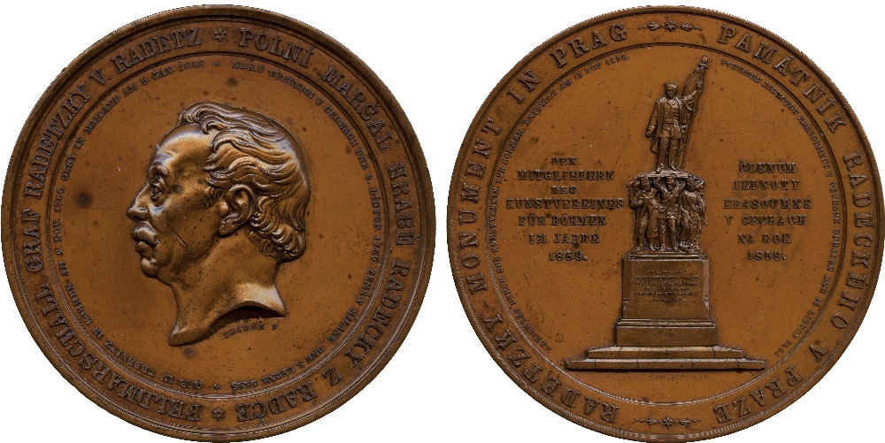 COMMEMORATIVE MEDALS. WORLD MEDALS. Austria. General Josef, Count Radetzky (1766-1858), Erection