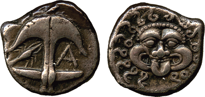 ANCIENT COINS. Greek. Thrace, Apollonia Pontika (late 5th - early 4th Century BC), Silver Drachm,