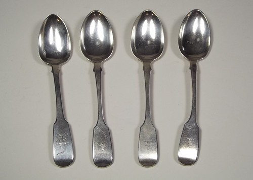 TEASPOONS
Three Irish silver, rat tail teaspoons, Dublin 1891 & a similar Georgian silver Irish