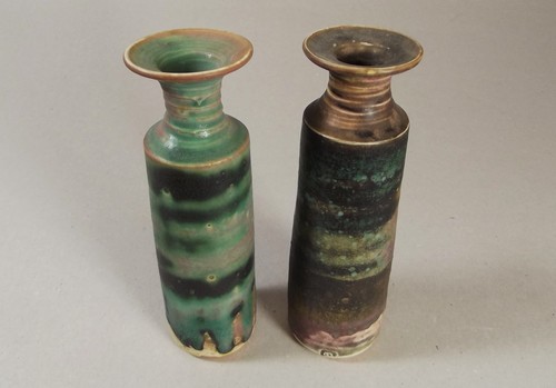 MARY RICH 
Two Mary Rich porcelain vases, impressed marks, both 17 cms high.