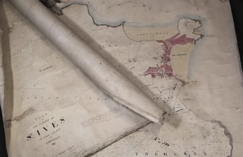 ST. IVES TITHE MAP
An 1841 plan of the Parish of St Ives in the County of Cornwall. A two section