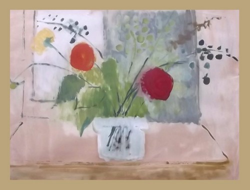 PEGGY FRANK
Still life. Oil on paper. Signed & dated 1970 to reverse. 16 x 21 ins.