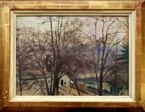 CAREL WEIGHT
Autumn Trees, Putney. Oil on board. Signed artist's label to reverse. 15 x20 ins.