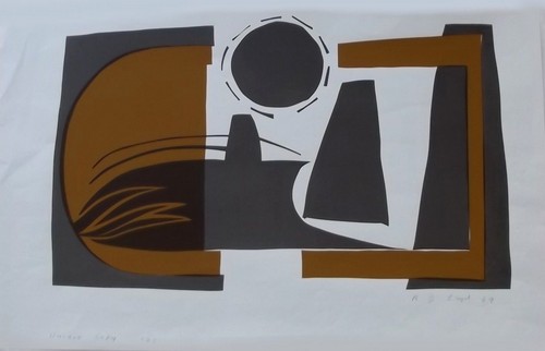 R. J. LLOYD
Screenprint. Signed, dated 1969 & inscribed 'unique copy' initialled by the artist.