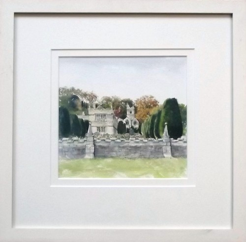 SUE LEWINGTON
Lanhydrock House. Watercolour book illustration. Unsigned. Exhibition label to